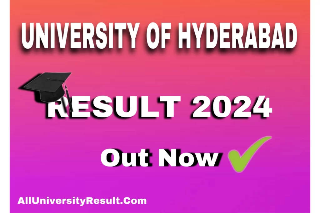 UOH University of Hyderabad Results 2024